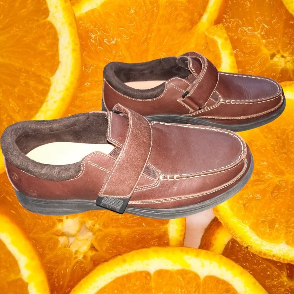 Anodyne Brown‎ Loafers with Hook and Loop Closure Size 11W